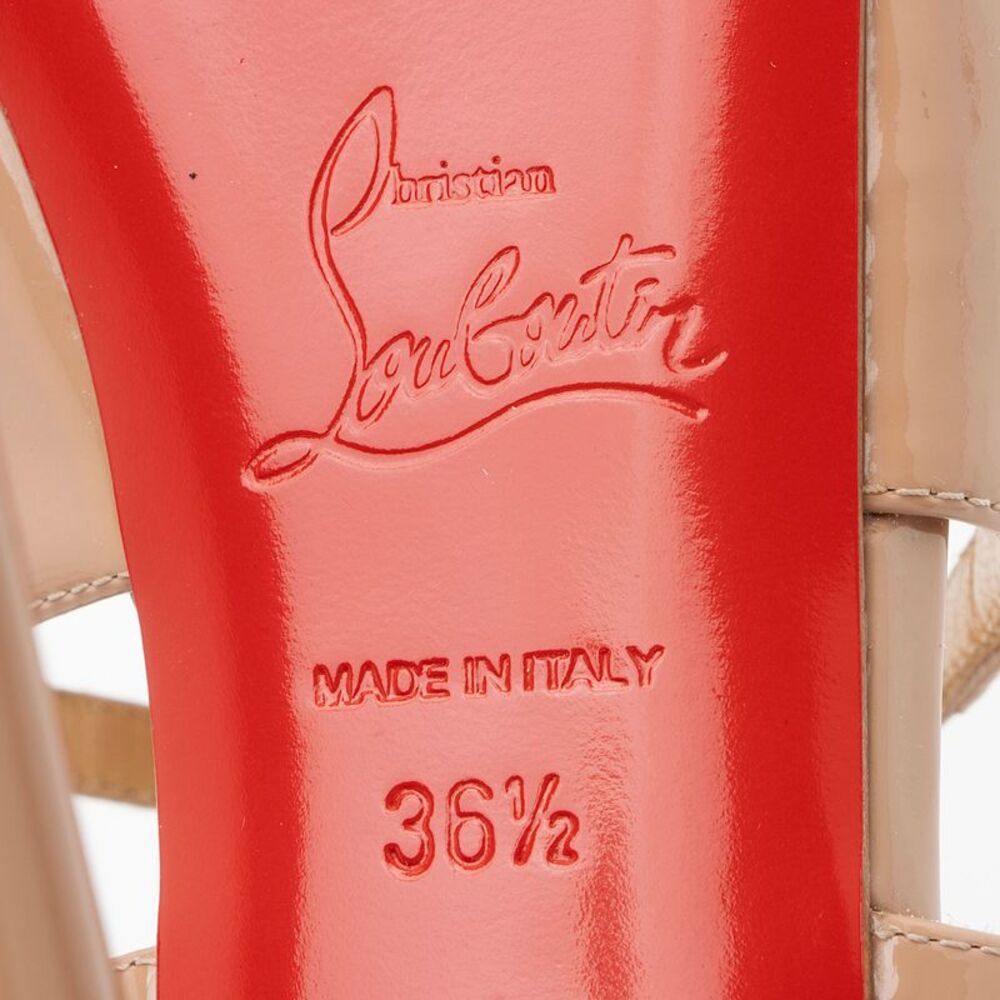 Christian Louboutin Patent Leather Holly Alta Peep Toe Pumps - Size 6.5 / 36.5 - Picture 7 of 7